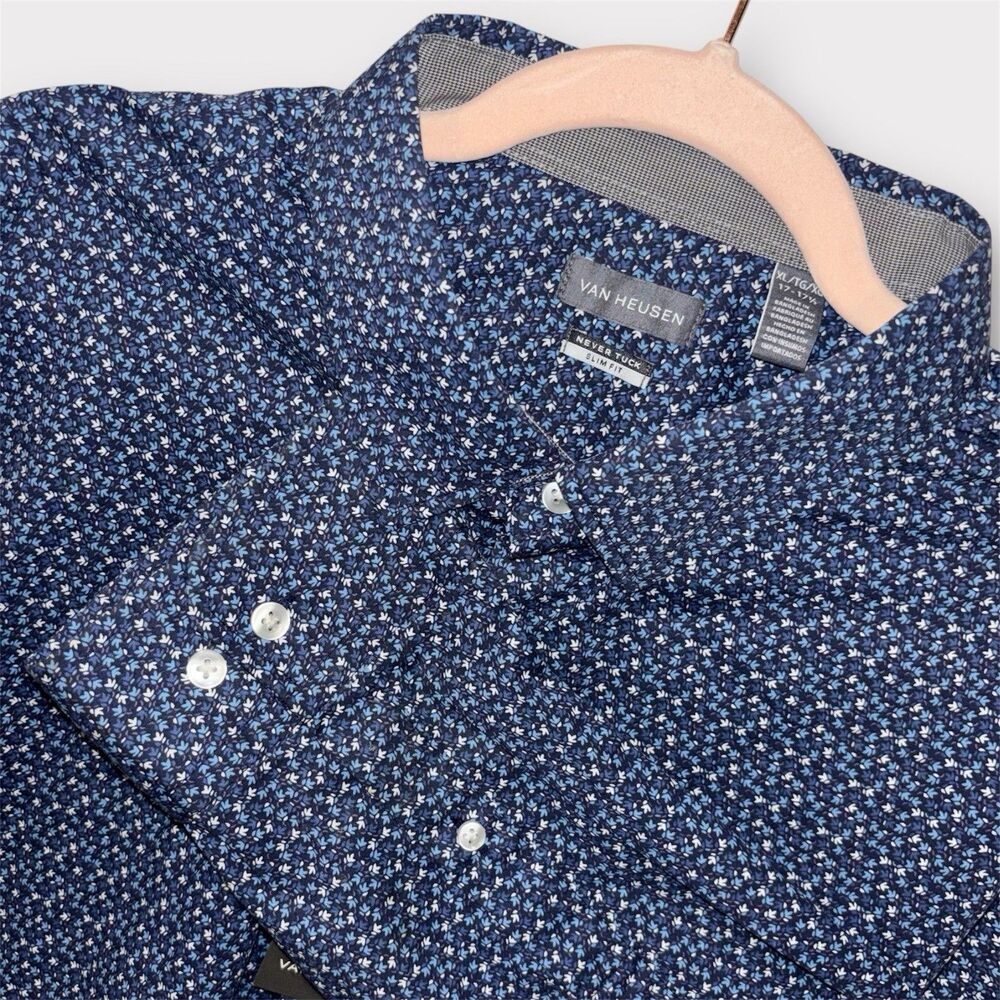Van Heusen Men’s Stain Shield Dress Shirt XL Long Sleeve Stretch Wedding Event